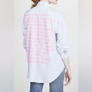 Sundry Destinations Tunic Button-Up Light Blue Cotton Long Sleeve Size 3 L *Flaw